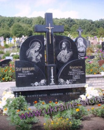 Подвійний пам'ятник з іконами та окремим хрестом